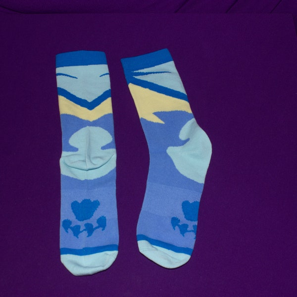 Vaporeon inspired socks - Faux Paws Socks Poseidon