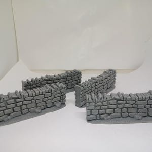Scenery Pack Stone half Walls x4 miniatures TERRAIN tabletop D&D WARGAMING 28mm