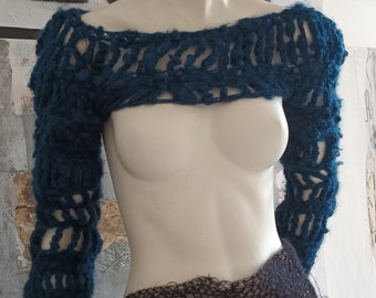 Chunky funky crocheted shrug: Made to order