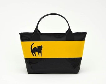 HappyCat MiniBag // vegan bag // black evening clutch bag // handmade bag // design // made in Italy // cruelty free // communicateinco