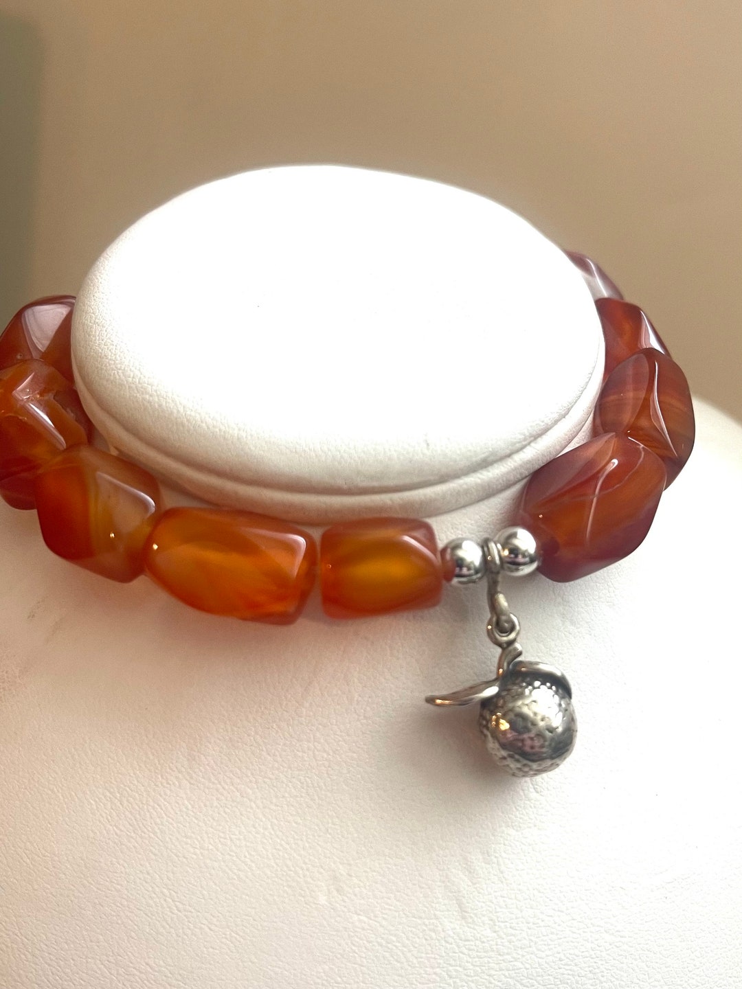 Orange Carnelian Satsuma Stretch Bracelet Etsy