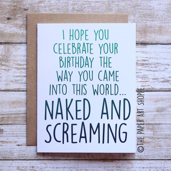Naked birthday card Etsy.de