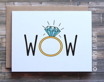 engagement card, wedding card, diamond ring