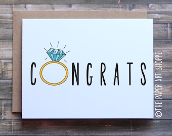 Congrats on your engagement card, wedding card, engagement ring card