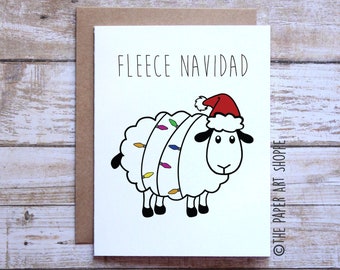 Fleece Navidad Holiday Card, Feliz Navidad, funny holiday card, funny Christmas card
