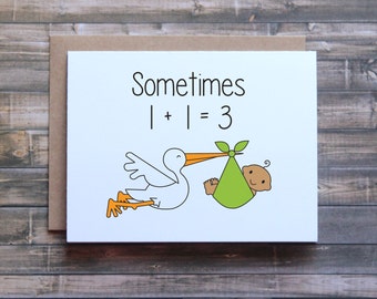 Funny expecting card, funny pregnancy card, new mom to be, new child card