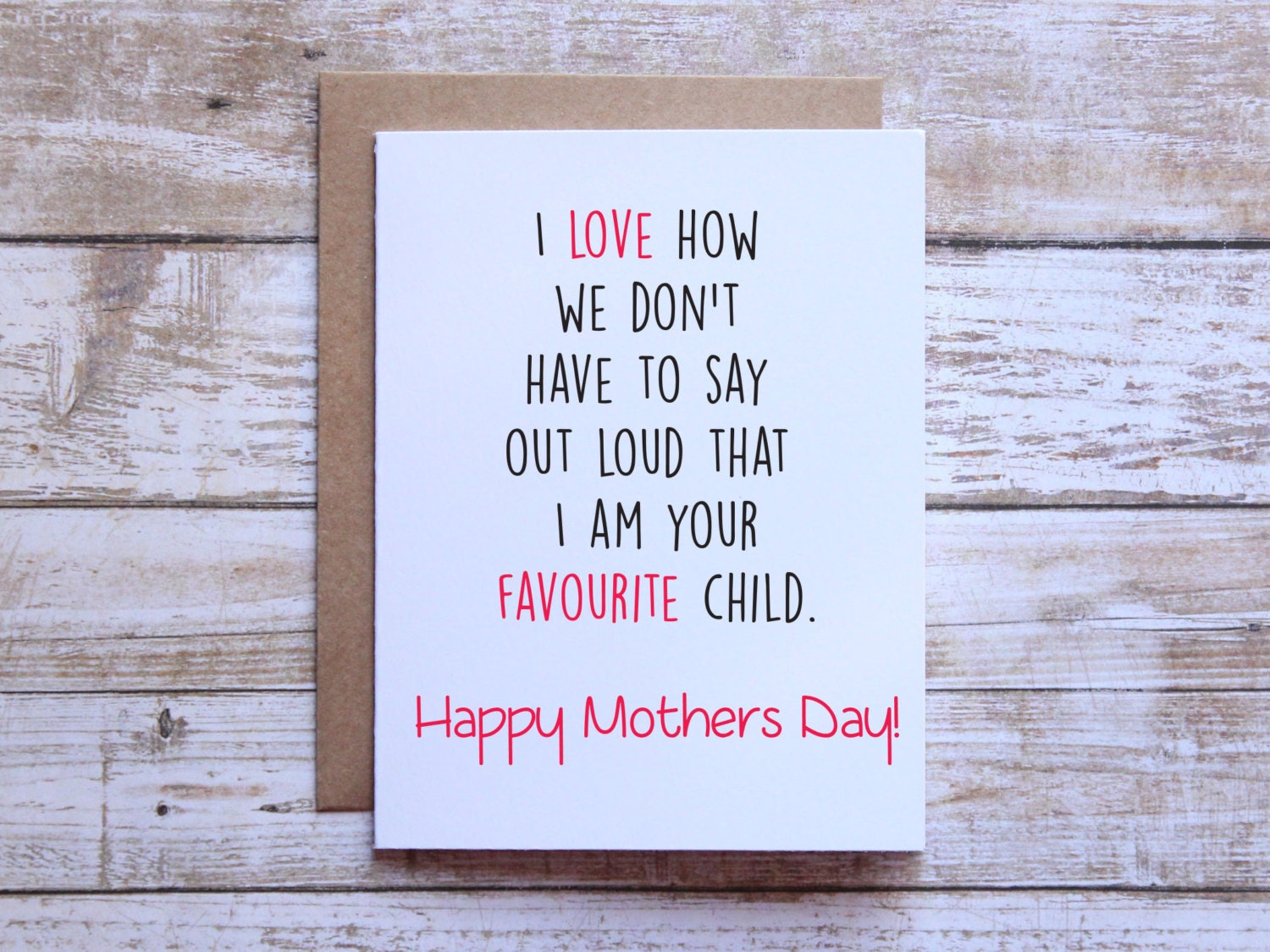 Buy Happy Mothers Day Favourite Child Funny Mothers Day Card ...