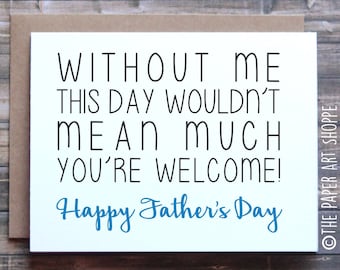 Funny Fathers Day Card, Happy fathers day card, fathers day card from son, fathers day card from daughter