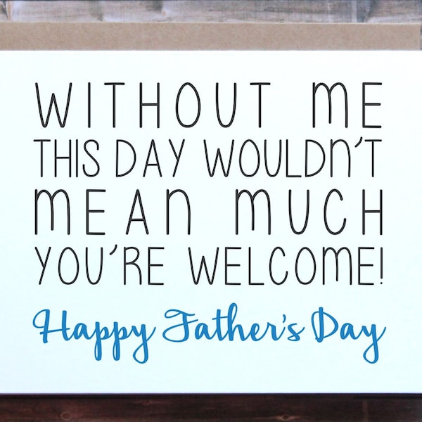 Funny Fathers Day Card, Happy fathers day card, fathers day card from son, fathers day card from daughter