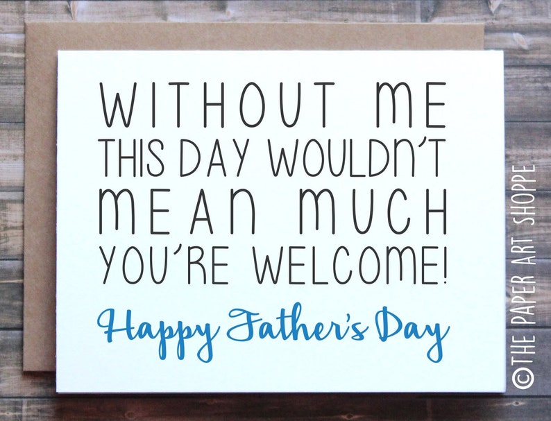 Funny Fathers Day Card, Happy fathers day card, fathers day card from son, fathers day card from daughter image 1