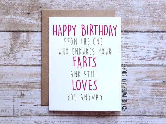 Funny birthday card happy birthday card fart card Card from | Etsy