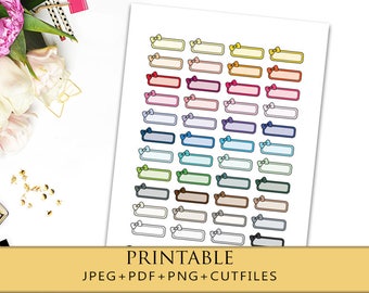 glitter labels quarter box printable planner stickers for erin etsy