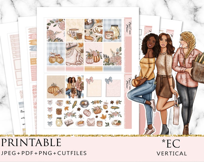 FLORAL FALL Printable Planner StickersAutumn Weekly Planner Sticker KitFunctional StickersDigital StickerSilhouetteCricut Cutfiles