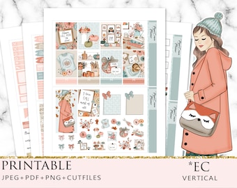 FLORAL FALL Printable Planner StickersAutumn Weekly Planner Sticker KitFunctional StickersDigital StickerSilhouetteCricut Cutfiles