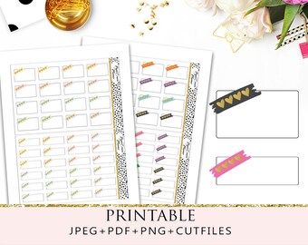 glitter labels quarter box printable planner stickers for erin etsy