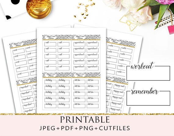 SCRIPT LABELS Printable Planner Stickers/Functional Icon | Etsy