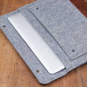 Grey Felt Microsoft Surface pro 9 case. surface laptop 5 case. surface go 3 case. Surface Book 3 case 13.5 15. Surface Laptop Studio case image 5