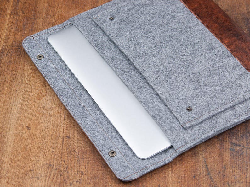 Grey Felt Microsoft Surface pro 9 case. surface laptop 5 case. surface go 3 case. Surface Book 3 case 13.5 15. Surface Laptop Studio case image 5