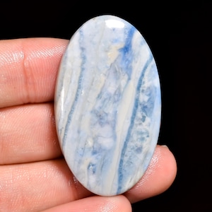 Natuurlijke blauwe scheeliet ovale cabochon losse edelsteen voor het maken van sieraden 52,5 kt. 43 x 25 x 5 mm ST-32 gratis en expresverzending