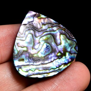 Natuurlijke abalone schelp hartvorm cabochon losse edelsteen voor het maken van sieraden 47 kt. 28 x 28 x 7 mm ST-24 Gratis en expresverzending
