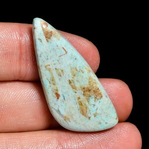 Natuurlijke losse edelsteen chrysocolla fancy vorm cabochon voor het maken van sieraden 23 kt. 37 x 16 x 5 mm ST-17 Gratis en expresverzending