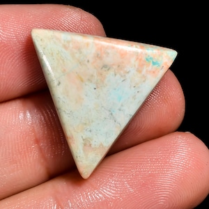 Natuurlijke chrysocolla driehoekige cabochon losse edelsteen voor het maken van sieraden 18 kt. 23 x 23 x 6 mm ST-19 gratis en expresverzending