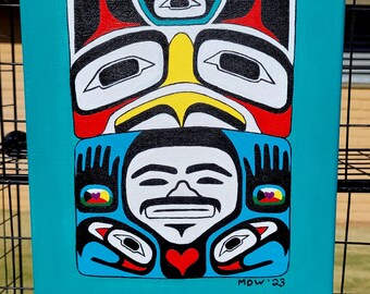 Tsimshian Man with Eagles