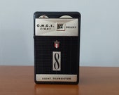 OMGS de Luxe 8 transistor, OMGS transistor, OMGS de Luxe, 8 transistor, eight transistor, black radio, black radio Japan, 9 Volt battery