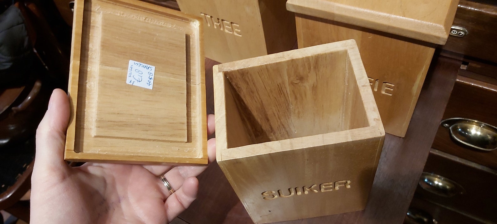 Kaffee und Teeaufbewahrungsboxen Holzaufbewahrung Teecaddy | Etsy