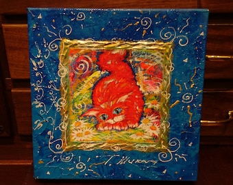 Tatyana Murova Oranje kat in blauw frame