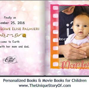 Unique children's personalized movie book & DVD saying child and parents name-Glossy Cover image 3