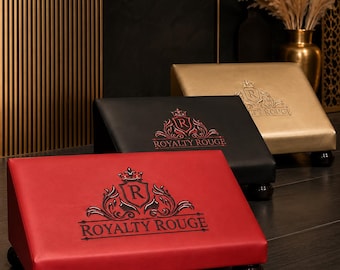 FOOT STOOL | Luxury Spa Footrest | Handmade Custom Yoni Steam Footstool | Upholstered Spa Furniture | Embroidered | Made to Order
