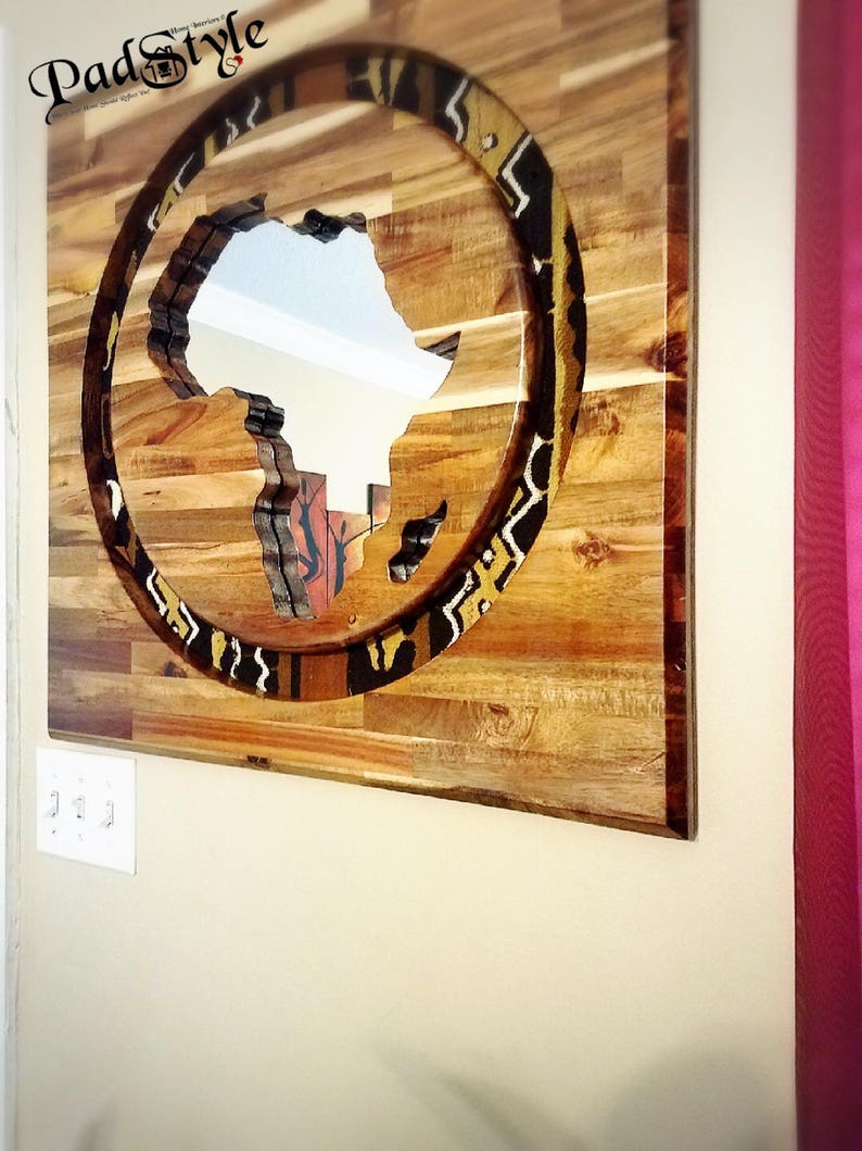 Africa Mirror Custom Mirrors Africa Shape Mirror Home Etsy