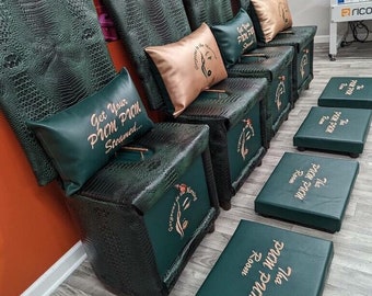 V-Steam Stool| MV CHAIR HEIGHT Stool | Marine Vinyl | (Smooth or Textured )| Yoni Steam| Vagina Steam | V Steam | womb chair w/ embroidery |