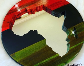 Custom Africa Shape Mirror/Custom Mirrors /Wood Work/PadStyle/African Art/African Decor/Black Art/Custom wood work/Unique Mirror