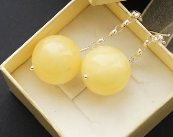 Baltic amber earrings, D:17mm
