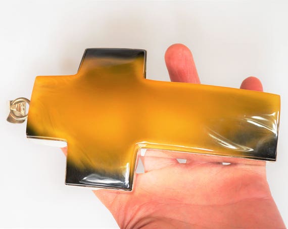 134g. Huge Baltic amber pendant Cross