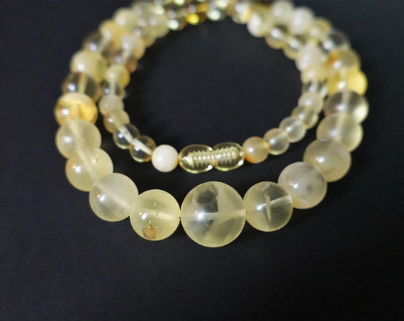21g. Untreated Yellow Baltic Amber Necklace, Genuine Amber Necklace, Beaded Necklace, Untreated Amber, Organic, Natural