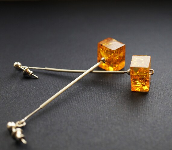 6,5g. Genuine Baltic AMber Sterling Silver Earrings