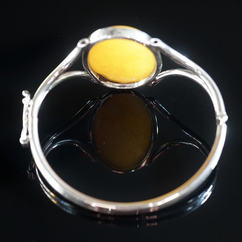Sterling Silver YellowButterscotch Amber Bracelet Not Modified Amber 28,1g Genuine Baltic Amber Bracelet