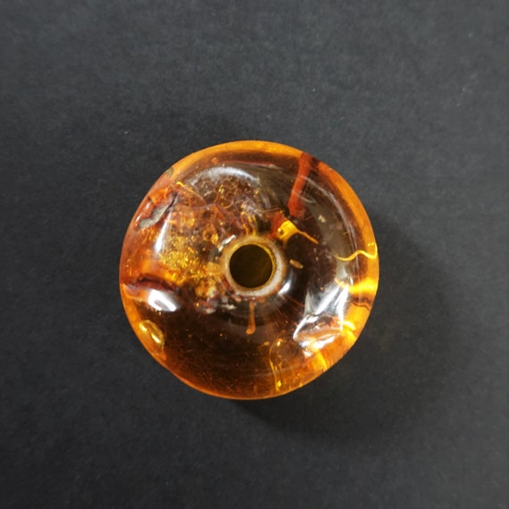 11,6g Natural Baltic Amber Donut Pendant, Yellow Amber