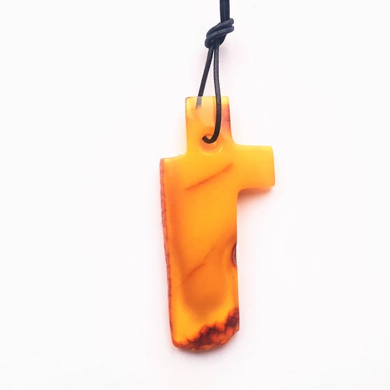 Handmade Baltic Amber Pendant Cross 4g