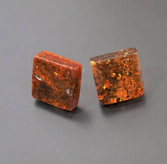 3.2g. Natural Baltic Amber Stud Earrings