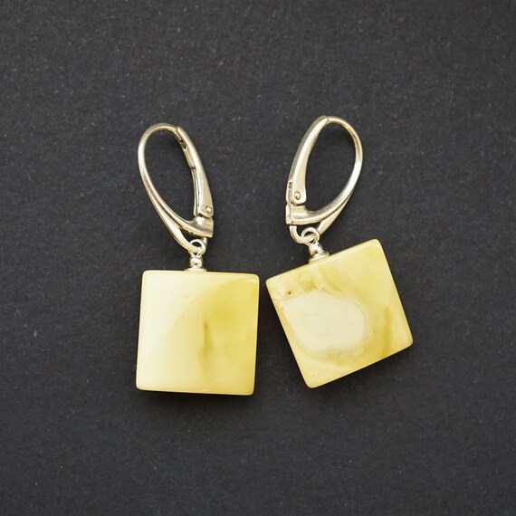 5g Natural Baltic Amber Earrings , White Amber Earrings