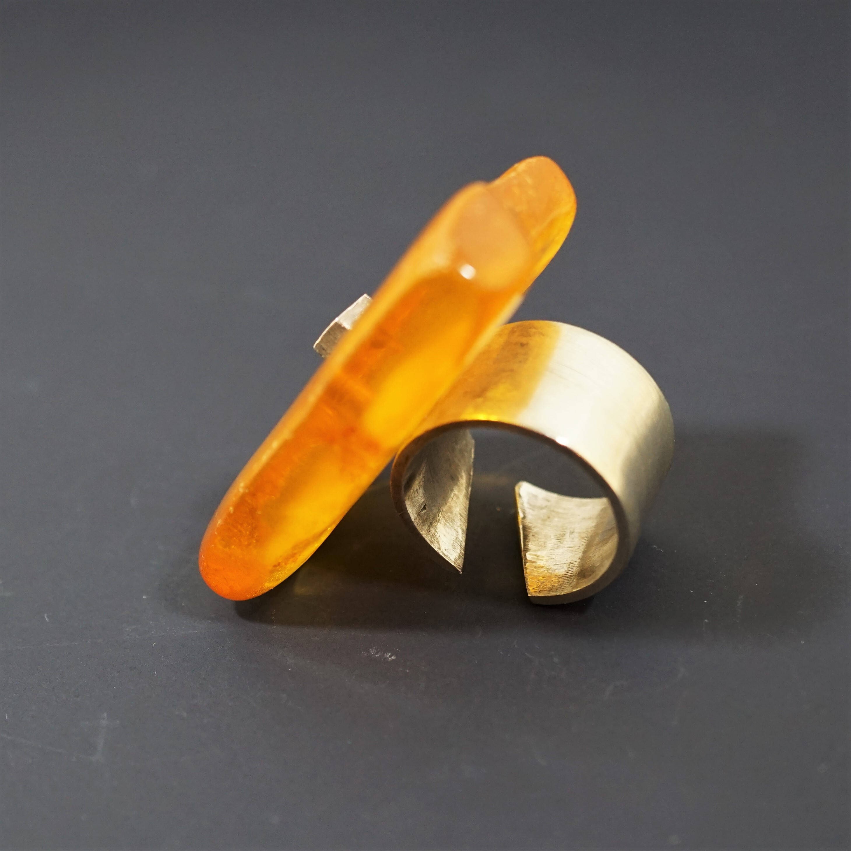 24g. Baltic Amber Ring Mens Ring Unisex Ring Genuine Amber | Etsy