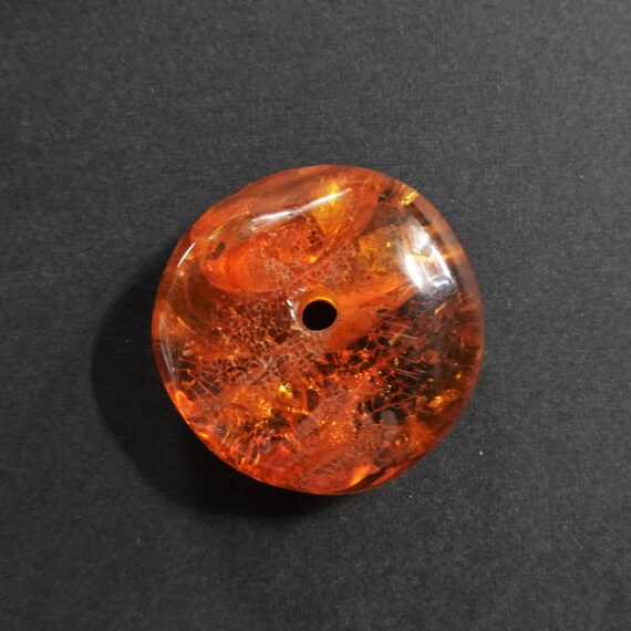 15,7g Genuine Baltic Amber Donut Pendant, Yellow Amber, Amber Amulet, Large Amber