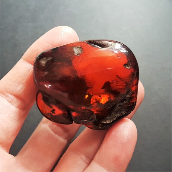 18,4g. Natural Baltic Amber Stone, Cognac Baltic Amber, Large Genuine Amber Stone