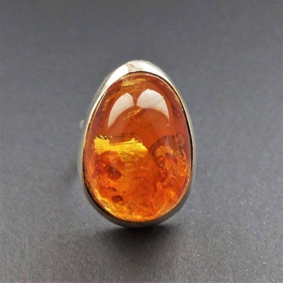22,7g. Baltic Amber Sterling Silver Ring