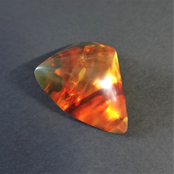 32g. Natural Baltic Amber Cabochon, Yellow/ Cognac Baltic Amber, Large Genuine Amber Stone