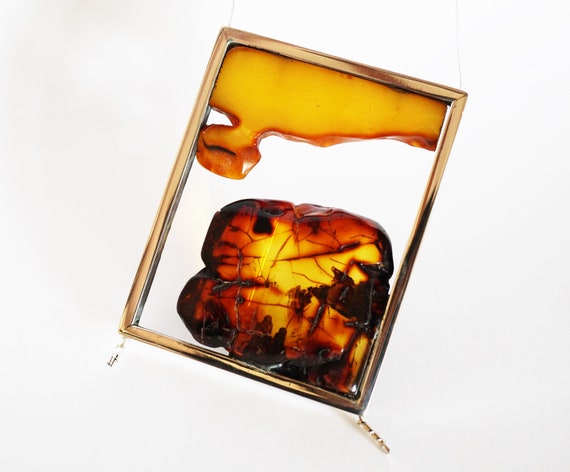 49g, Baltic Amber Necklace, Artistic Amber Necklace, Butterscotch Amber Necklace, Elegant Necklce, Modern Design Necklace